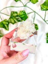 Load image into Gallery viewer, Apophyllite Cluster & Peach Stilbite Mineral Specimen on Display (38A)