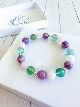 Load image into Gallery viewer, Fluorite & Rose Quartz & Lepidolite Custom Bracelet (XS34L) XSmall
