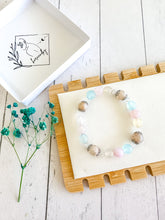 Load image into Gallery viewer, Flower Agate & Morganite Custom Bracelet (XS30C) XSmall