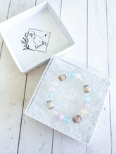 Load image into Gallery viewer, Flower Agate & Morganite Custom Bracelet (XS30C) XSmall