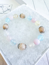 Load image into Gallery viewer, Flower Agate & Morganite Custom Bracelet (XS30C) XSmall