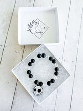 Load image into Gallery viewer, Black Volcanic Lava & Clear Quartz Custom Bracelet (XS32S) XSmall