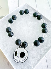 Load image into Gallery viewer, Black Volcanic Lava & Clear Quartz Custom Bracelet (XS32S) XSmall