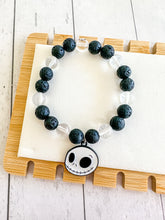 Load image into Gallery viewer, Black Volcanic Lava & Clear Quartz Custom Bracelet (XS32S) XSmall