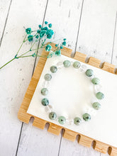Load image into Gallery viewer, Kiwi Jasper & Clear Quartz Custom Bracelet (S28K) Small