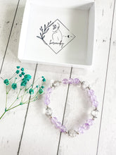 Load image into Gallery viewer, Clear Quartz & Amethyst Custom Bracelet (M38A) Medium