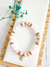 Load image into Gallery viewer, Rose Quartz & Flower Agate Custom Bracelet (M40A) Medium
