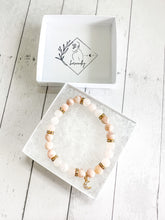 Load image into Gallery viewer, Rose Quartz & Flower Agate Custom Bracelet (M40A) Medium