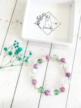 Load image into Gallery viewer, Fluorite & Rose Quartz & Lepidolite Custom Bracelet (M34R) Medium