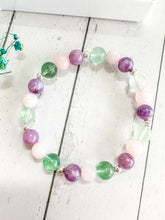 Load image into Gallery viewer, Fluorite & Rose Quartz & Lepidolite Custom Bracelet (M34R) Medium