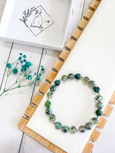 Load image into Gallery viewer, Moss Agate & Kiwi Jasper & Prehnite Custom Bracelet (M35V) Medium