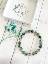 Load image into Gallery viewer, Moss Agate & Kiwi Jasper & Prehnite Custom Bracelet (M35V) Medium