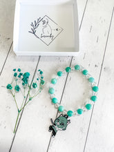 Load image into Gallery viewer, Amazonite & Aura Clear Quartz Custom Bracelet (M36F) Medium