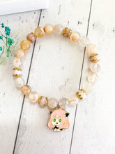 Load image into Gallery viewer, Flower Agate & Pink Opal Custom Bracelet (M38X) Medium