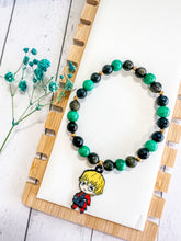 Load image into Gallery viewer, Malachite & Silver Sheen Obsidian Custom Bracelet (M36A) Medium
