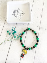 Load image into Gallery viewer, Malachite & Silver Sheen Obsidian Custom Bracelet (M36A) Medium