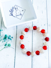 Load image into Gallery viewer, Carnelian & Flower Agate Custom Bracelet (L48Q) Large