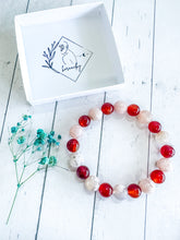 Load image into Gallery viewer, Carnelian & Flower Agate Custom Bracelet (XL48S) XLarge