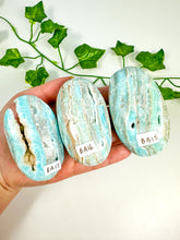 Load image into Gallery viewer, Blue Aragonite Palmstone (BA19-BA15)