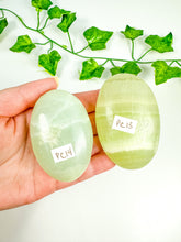 Load image into Gallery viewer, Pistachio Calcite Palmstone (PC16-PC13)