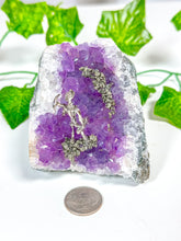 Load image into Gallery viewer, Amethyst Cutbase Pyrite Miner (22H)