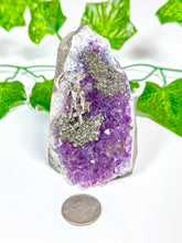 Load image into Gallery viewer, Amethyst Cutbase Pyrite Miner (22J)