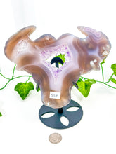 Load image into Gallery viewer, Druzy Amethyst Agate Bull on Stand (55F)