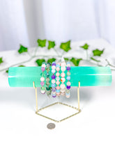 Load image into Gallery viewer, Green Emerald Fluorite Bracelet Stand (115A)