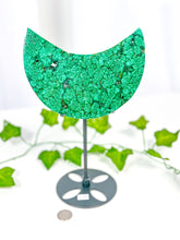 Load image into Gallery viewer, Malachite Moon on Stand (112M)