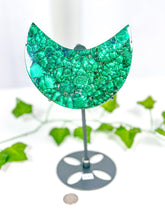 Load image into Gallery viewer, Malachite Moon on Stand (92M)