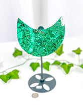 Load image into Gallery viewer, Malachite Moon on Stand (88M)
