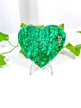 Load image into Gallery viewer, Malachite Heart on Stand (77M)