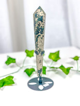 Load image into Gallery viewer, Pyrite Wand on Stand (54A)