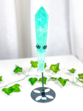Load image into Gallery viewer, Emerald Fluorite Wand on Stand (88A)
