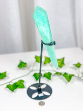 Load image into Gallery viewer, Emerald Fluorite Wand on Stand (85A)
