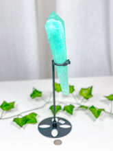 Load image into Gallery viewer, Emerald Fluorite Wand on Stand (82B)