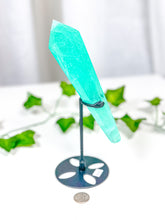 Load image into Gallery viewer, Emerald Fluorite Wand on Stand (62A)