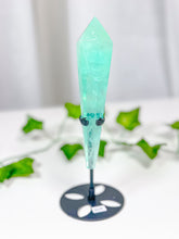 Load image into Gallery viewer, Emerald Fluorite Wand on Stand (55A)