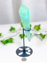 Load image into Gallery viewer, Emerald Fluorite Wand on Stand (55A)