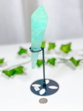 Load image into Gallery viewer, Emerald Fluorite Wand on Stand (55A)