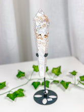 Load image into Gallery viewer, Crazy Lace Agate Wand on Stand (92B)