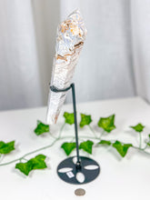 Load image into Gallery viewer, Crazy Lace Agate Wand on Stand (92B)