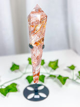 Load image into Gallery viewer, Crazy Lace Agate Wand on Stand (85B)