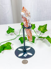 Load image into Gallery viewer, Crazy Lace Agate Wand on Stand (38A)