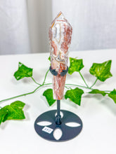 Load image into Gallery viewer, Crazy Lace Agate Wand on Stand (34C)