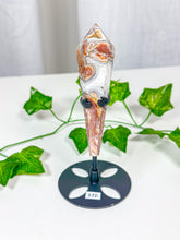 Load image into Gallery viewer, Crazy Lace Agate Wand on Stand (34D)
