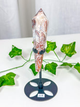 Load image into Gallery viewer, Crazy Lace Agate Wand on Stand (32B)