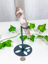 Load image into Gallery viewer, Crazy Lace Agate Wand on Stand (32B)