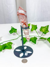 Load image into Gallery viewer, Crazy Lace Agate Wand on Stand (28B)