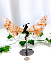 Load image into Gallery viewer, Fire Quartz Dragon Wings on Stand (40D)